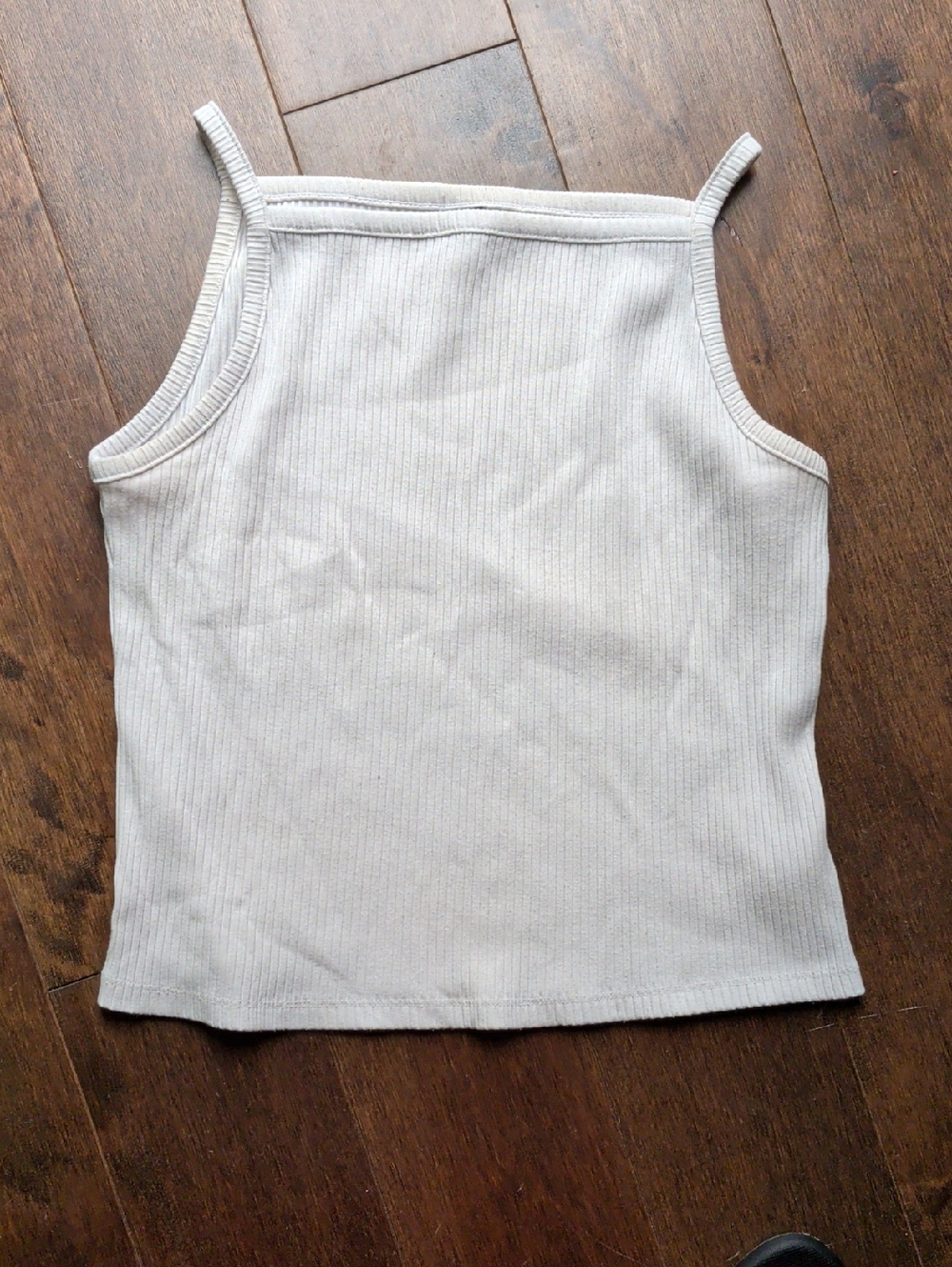 Old Navy Cream Ribbed Tank with Thin Straps